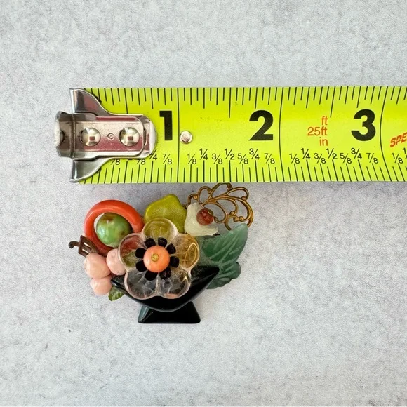 Vintage Novelty Multi Colored Brooch Celluloid? - Picture 3 of 7